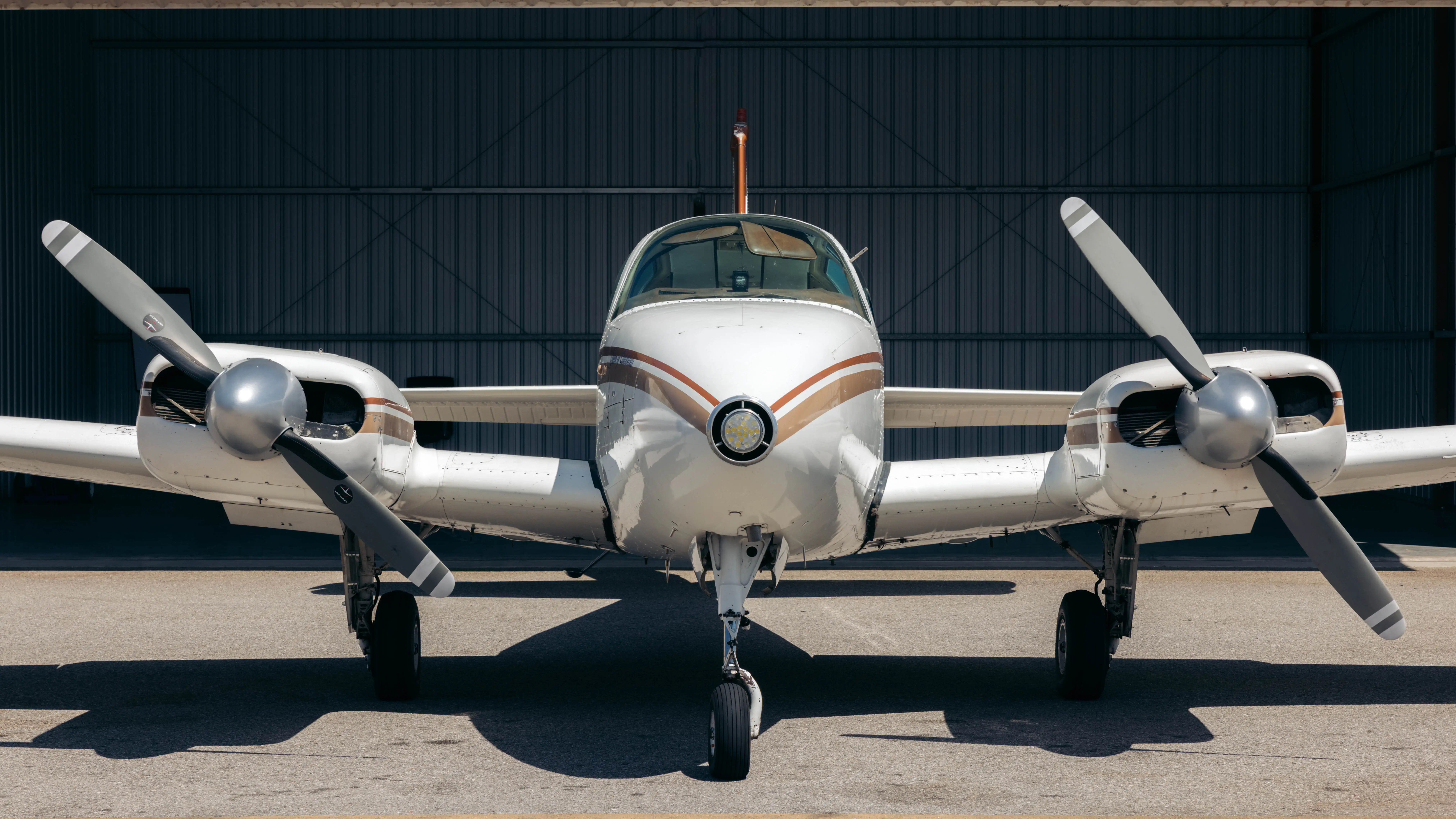 LAFA's multi-engine aircraft on runway viewed from the front