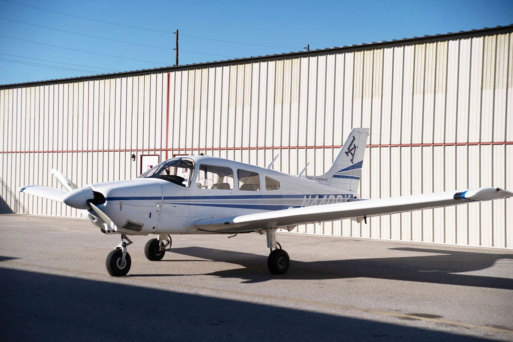 LA Flight Academy aircraft prepared for a training flight