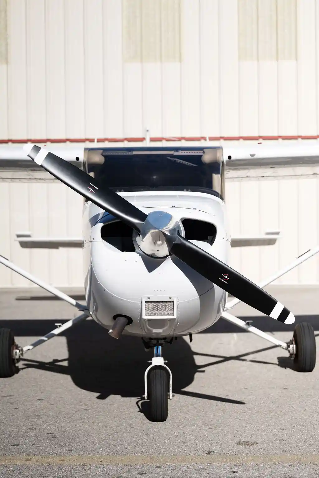 la flight academy los angeles flight school N745B Cessna 172s close up view front