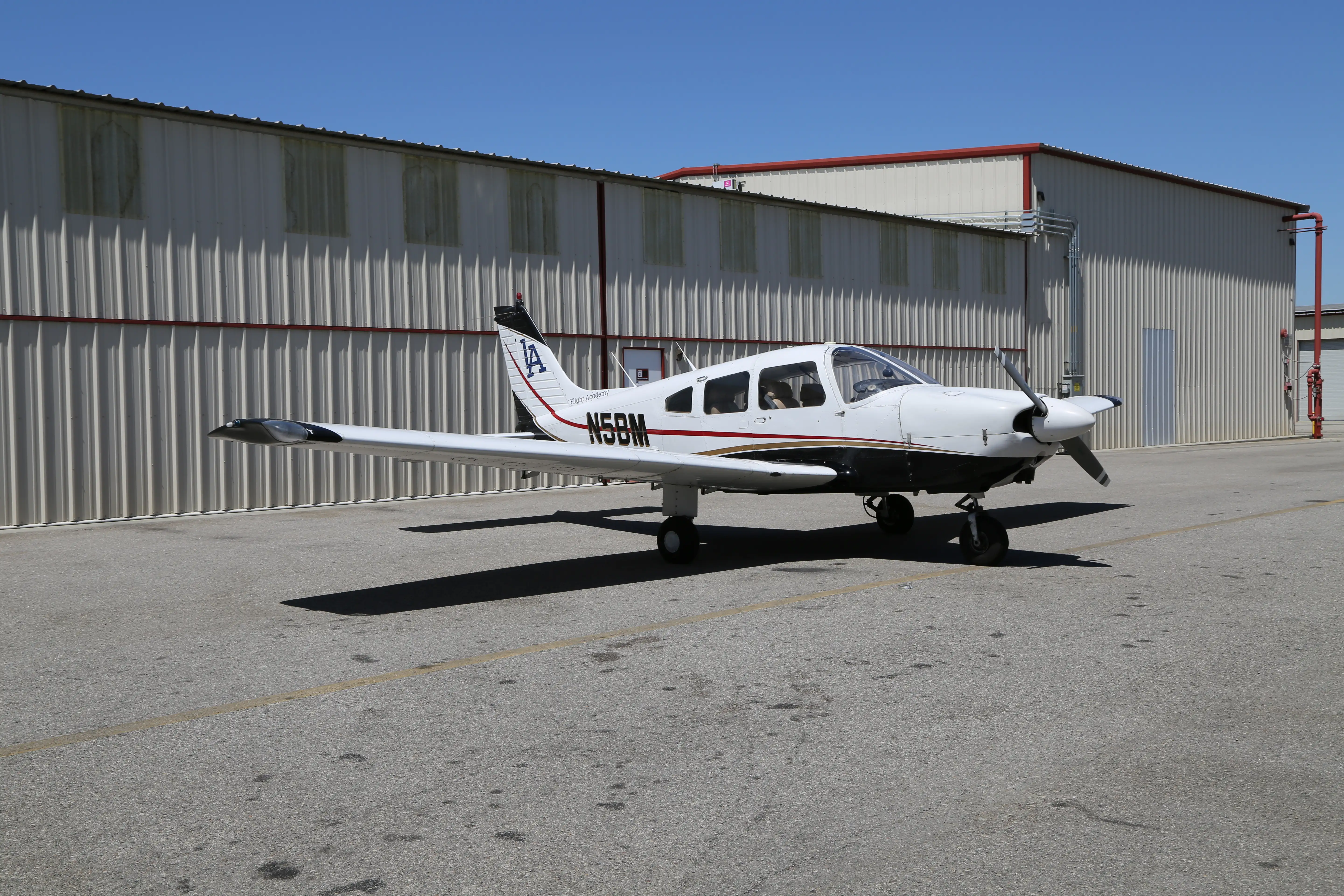 N5BM Piper Archer II front left distant view