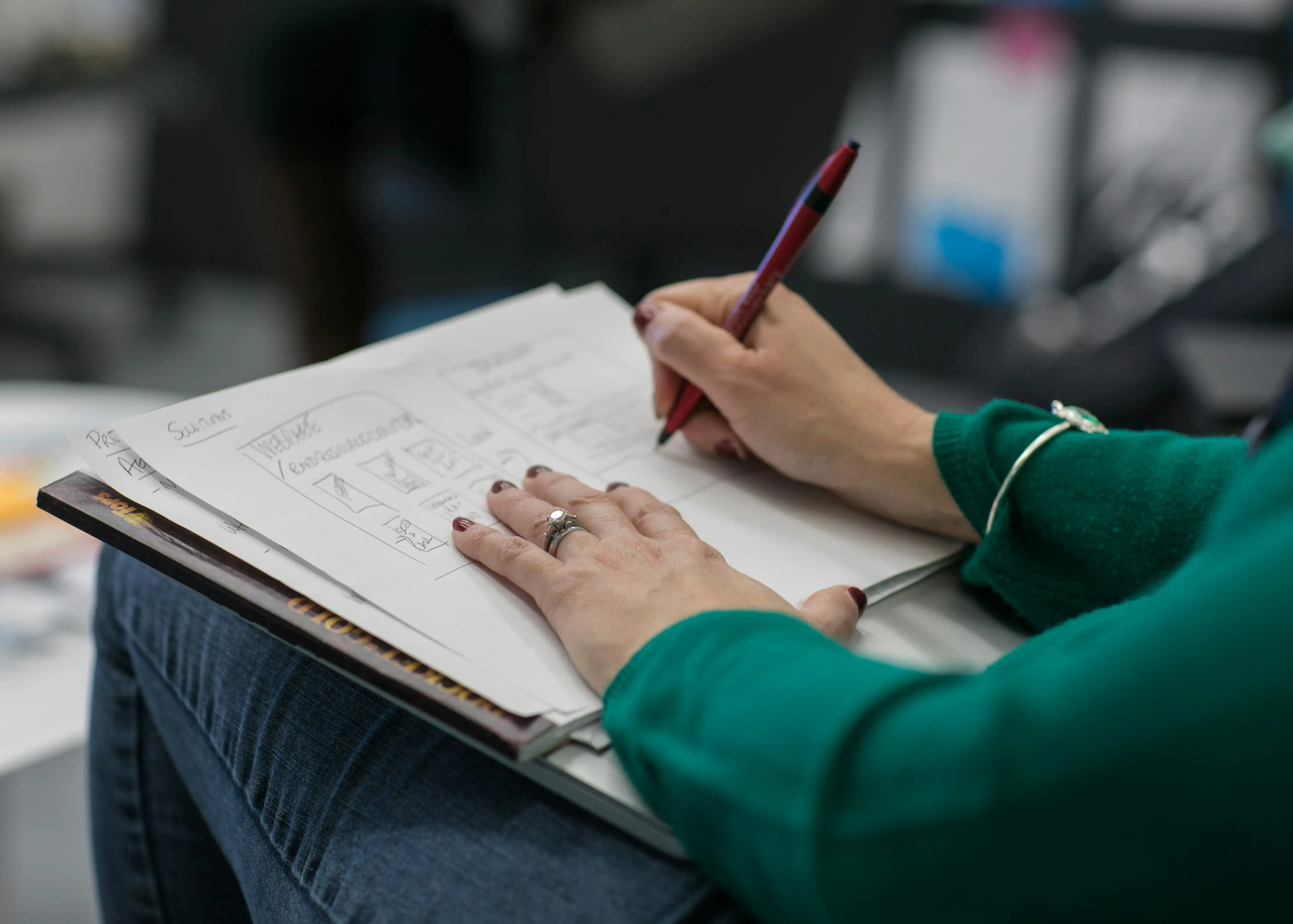 Student reviewing FAA test materials