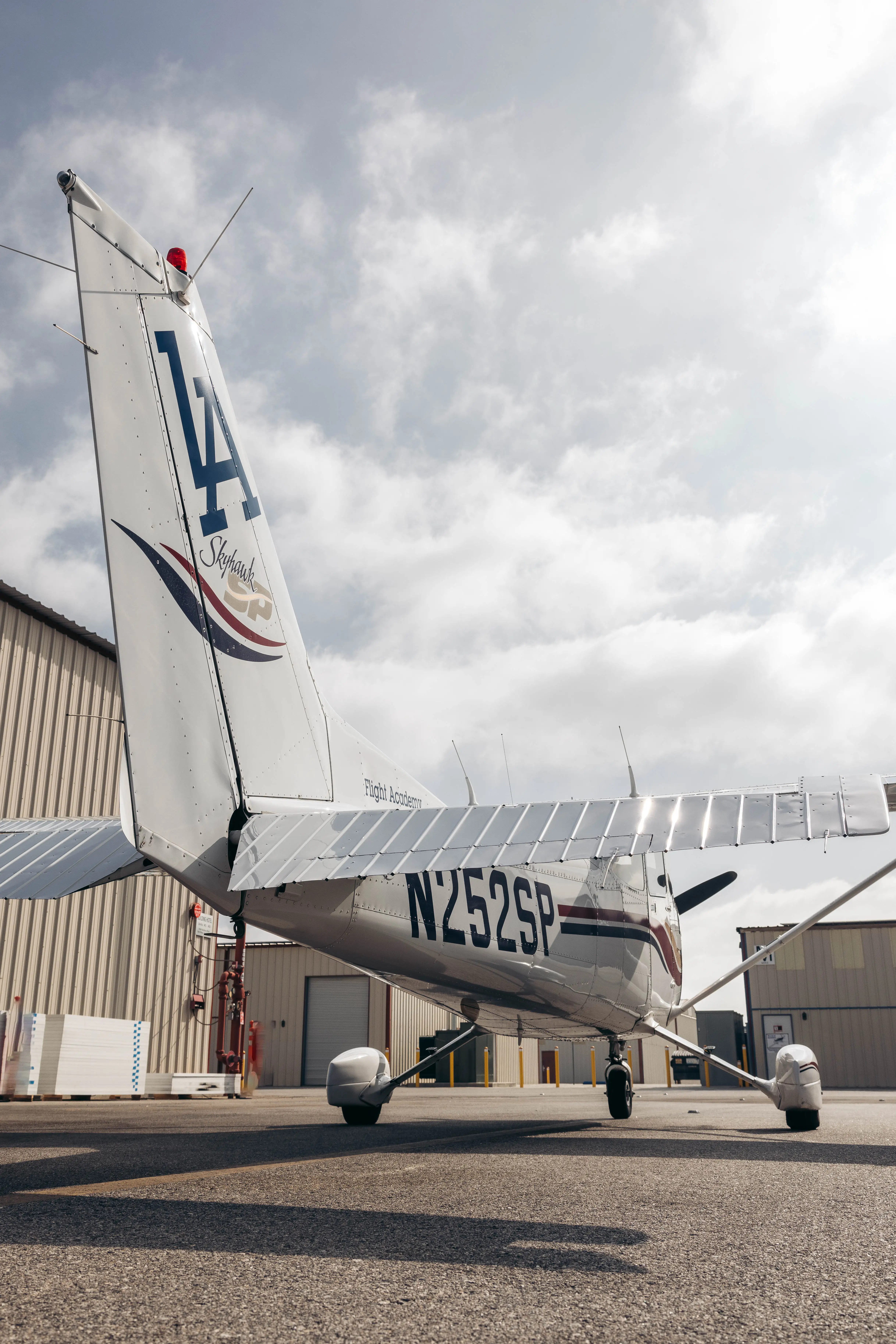 LAFA plane viewed from behind