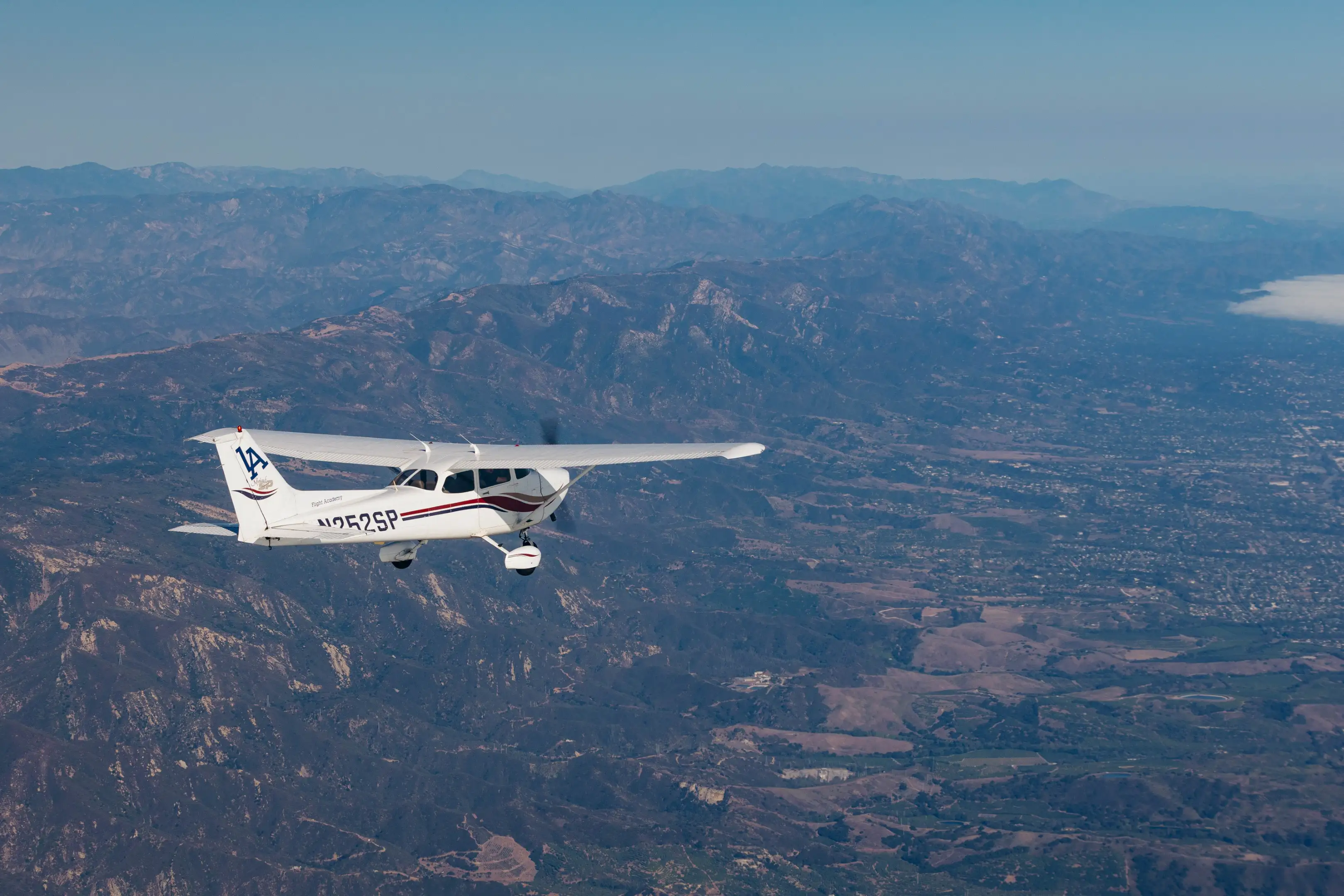 Cessna 172 flying over California