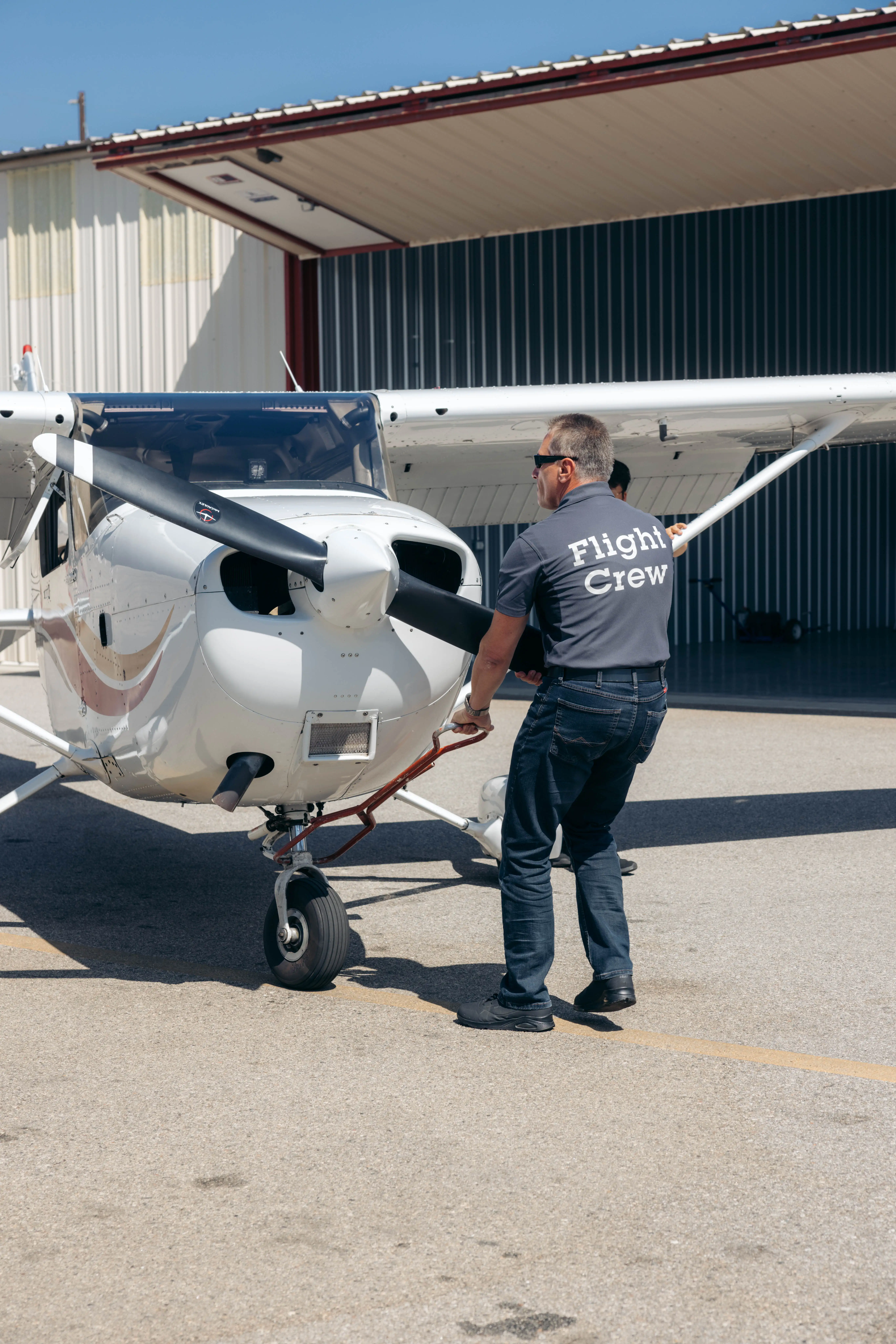 Student pilot and instructor preparing for flight at Van Nuys