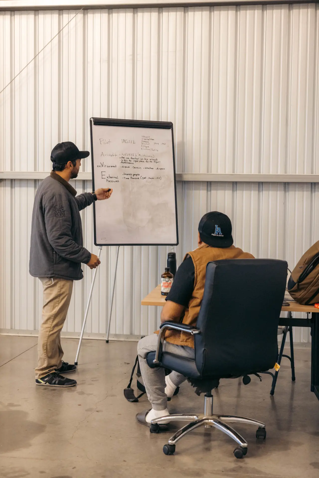 Student in a ground lesson at LA Flight Academy